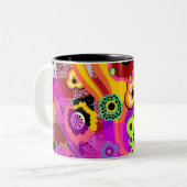 Tasse 2 Couleurs Bakélite florale abstraite (Devant gauche)