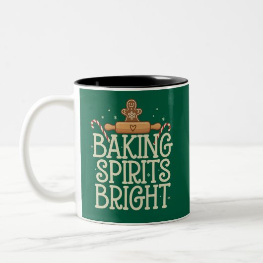 Tasse 2 Couleurs Baking Spirits brillant Noël Drôle Noël Baker (Gauche)