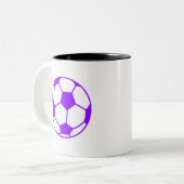 Tasse 2 Couleurs Bal violet de soccer (Devant gauche)