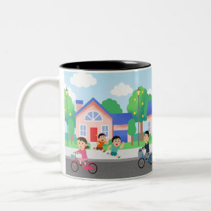 Tasse 2 Couleurs Balade en famille le matin