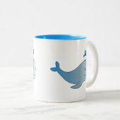 Tasse 2 Couleurs Baleine bleu-gris (Devant droit)