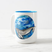 Tasse 2 Couleurs Baleine bleue (Devant gauche)