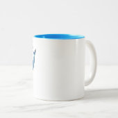 Tasse 2 Couleurs Baleine bleue d'aquarelle (Devant droit)