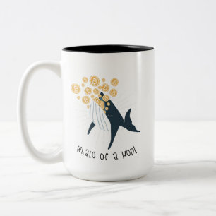 Tasse 2 Couleurs Baleine d'un Bitcoin HODL amusant