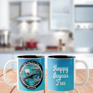Tasse 2 Couleurs Baleine majestueuseCustom Recovery Milestone Cadea