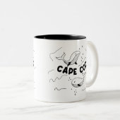 Tasse 2 Couleurs Baleines de Cape Cod Massachusetts (Devant droit)