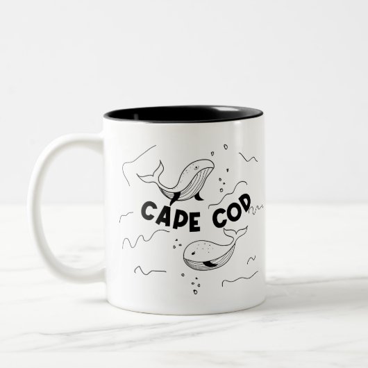 Tasse 2 Couleurs Baleines de Cape Cod Massachusetts (Gauche)