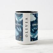 Tasse 2 Couleurs Baleines Surf Vagues cosmiques Design Constellatio (Centre)