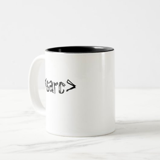 Tasse 2 Couleurs Balise Code Sarcasme amusant (Devant gauche)