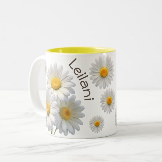 Tasse 2 Couleurs Balises personnalisées blanc et jaune (Devant gauche)