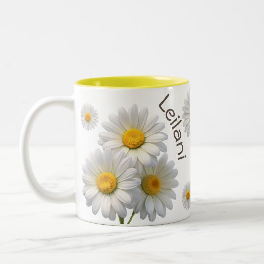 Tasse 2 Couleurs Balises personnalisées blanc et jaune (Gauche)