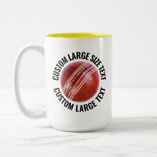Tasse 2 Couleurs Balle de cricket & grand texte JAUNE 425g Personna