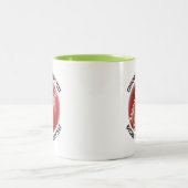 Tasse 2 Couleurs Balle de cricket & petit texte VERT CITRON 320g Pe (Centre)