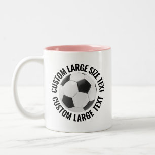 Tasse 2 Couleurs Balle de Football & Grand Texte ROSE 11oz Personna