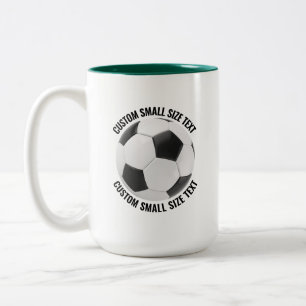 Tasse 2 Couleurs Balle de Football & Petit Texte VERT CHASSEUR 425g