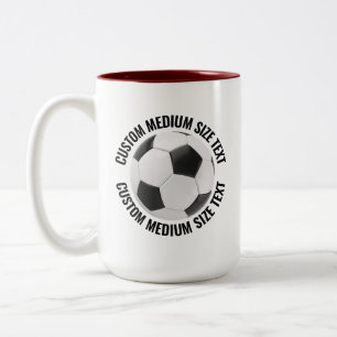 Tasse 2 Couleurs Balle de Football & Texte Moyen MAROON 15oz Person