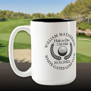 Tasse 2 Couleurs Balle de golf et couronne personnalisée Hole in On