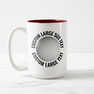 Tasse 2 Couleurs Balle de Golf & Grand Texte MARON 450ml Personnali