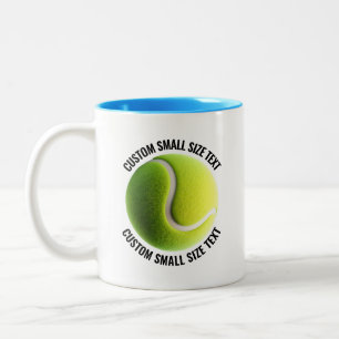 Tasse 2 Couleurs Balle de Tennis & Petit Texte BLEU CLAIR 325ml Per