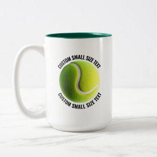 Tasse 2 Couleurs Balle de Tennis & Petit Texte VERT CHASSEUR 425g P