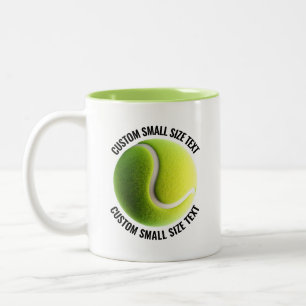 Tasse 2 Couleurs Balle de Tennis & Petit Texte VERT CITRON 325ml Pe