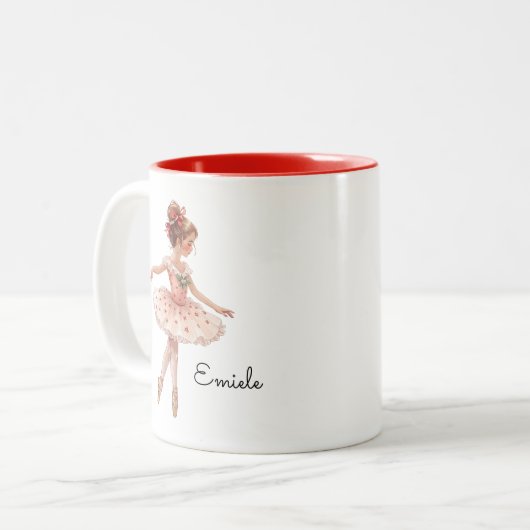 Tasse 2 Couleurs Ballet de Noël Danse fille (Devant gauche)