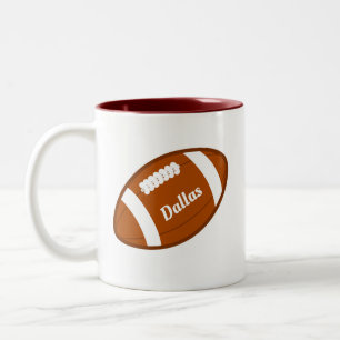 Tasse 2 Couleurs Ballon de football américain personnalisé