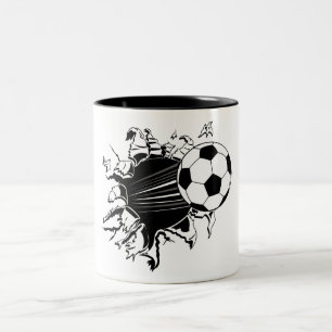 Tasse 2 Couleurs Ballon de football éclatant