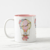 Tasse 2 Couleurs Ballons à air chaud mignon avec aquarelle à ours (Gauche)