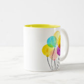 Tasse 2 Couleurs Ballons d'aquarelle pastel mignons (Devant droit)