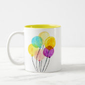 Tasse 2 Couleurs Ballons d'aquarelle pastel mignons (Gauche)