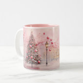 Tasse 2 Couleurs Balloons Whimsical Pink Christmas Tree (Devant gauche)