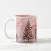 Tasse 2 Couleurs Balloons Whimsical Pink Christmas Tree (Gauche)