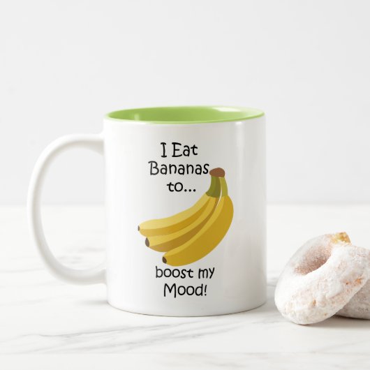 Tasse 2 Couleurs Banana Fruit Boost My Mood Funny (Avec donut)