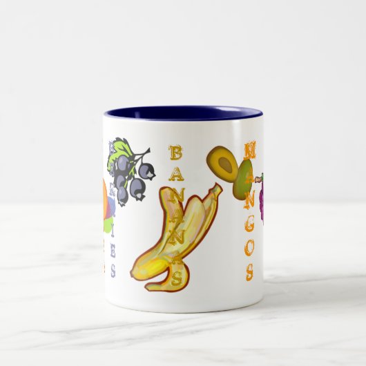 Tasse 2 Couleurs Bananes de fruits (Centre)
