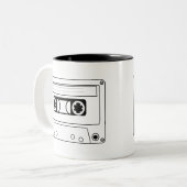 Tasse 2 Couleurs Bande cassette rétro musique grunge (Devant gauche)