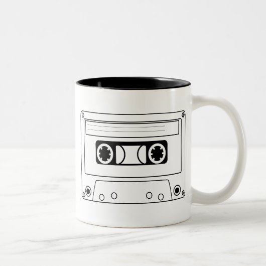 Tasse 2 Couleurs Bande cassette rétro musique grunge (Droit)