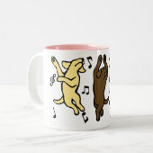 Tasse 2 Couleurs Bande dessinée de danse heureuse de trio de (Devant gauche)