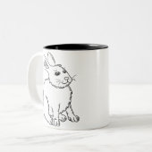 Tasse 2 Couleurs Bande dessinée de lapin mignonne (Devant gauche)