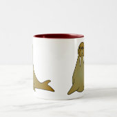 Tasse 2 Couleurs Bande dessinée mignonne de morse (Centre)