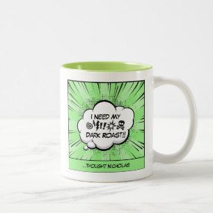 Tasse 2 Couleurs Bande dessinée personnalisée