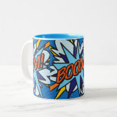Tasse 2 Couleurs Bande dessinée Pop Art BOOM! (Devant gauche)
