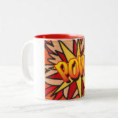 Tasse 2 Couleurs Bande dessinée Pop Art POW! (Devant gauche)