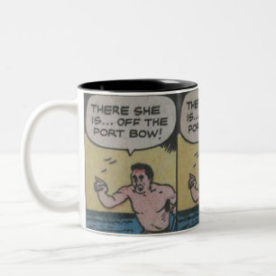 Tasse 2 Couleurs Bande dessinée Vintage des années 40