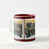 Tasse 2 Couleurs Bande en laiton d'éléphant (Devant gauche)