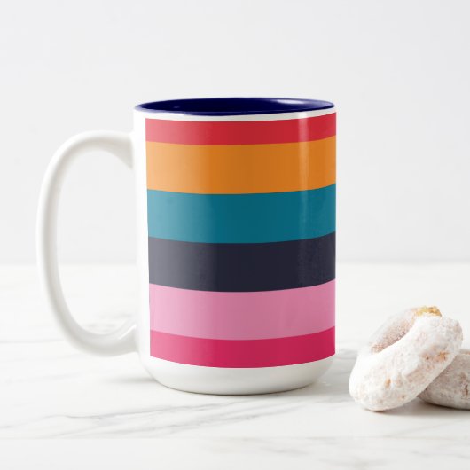 Tasse 2 Couleurs Bandes colorées (Avec donut)
