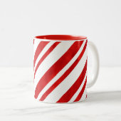 Tasse 2 Couleurs Bandes de Sucre de canne d'aquarelle rouge (Devant droit)