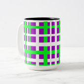 Tasse 2 Couleurs Bandes d'entrelacement noir vert pourpre (Devant gauche)