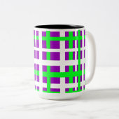 Tasse 2 Couleurs Bandes d'entrelacement noir vert pourpre (Devant droit)