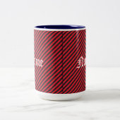 Tasse 2 Couleurs Bandes diagonales minces en rouge noir (Centre)